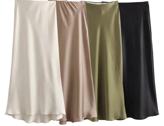 Satin Midi Skirt