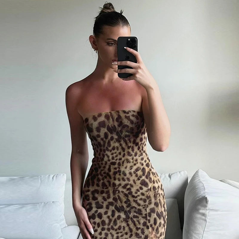 Alexis Leopard Bodycon Midi Dress